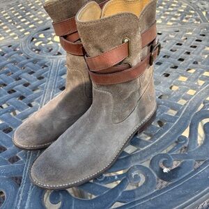 Frye Shirley Strappy Suede Boots, 7.5